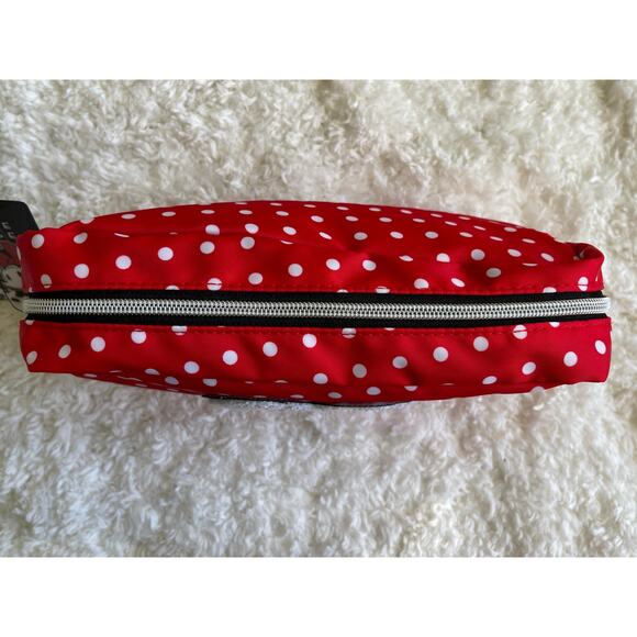 Disney Minnie Mouse Red with White Polka Dot Cosmetic Makeup Bag NEW Heart - Picture 4 of 12